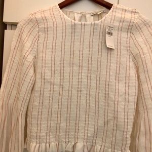 American Eagle smocked ruffle  top NWT medium or S